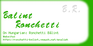 balint ronchetti business card